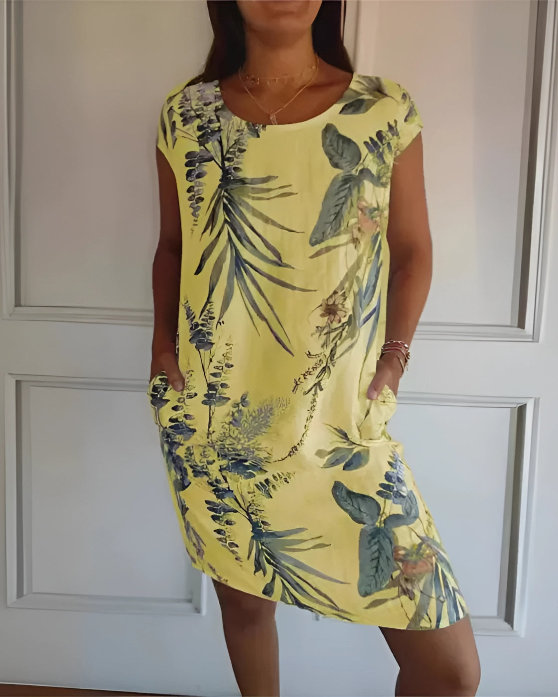 Vestido Violet - Linho Premium | Manga Curta - Vintage (Verão 2025)