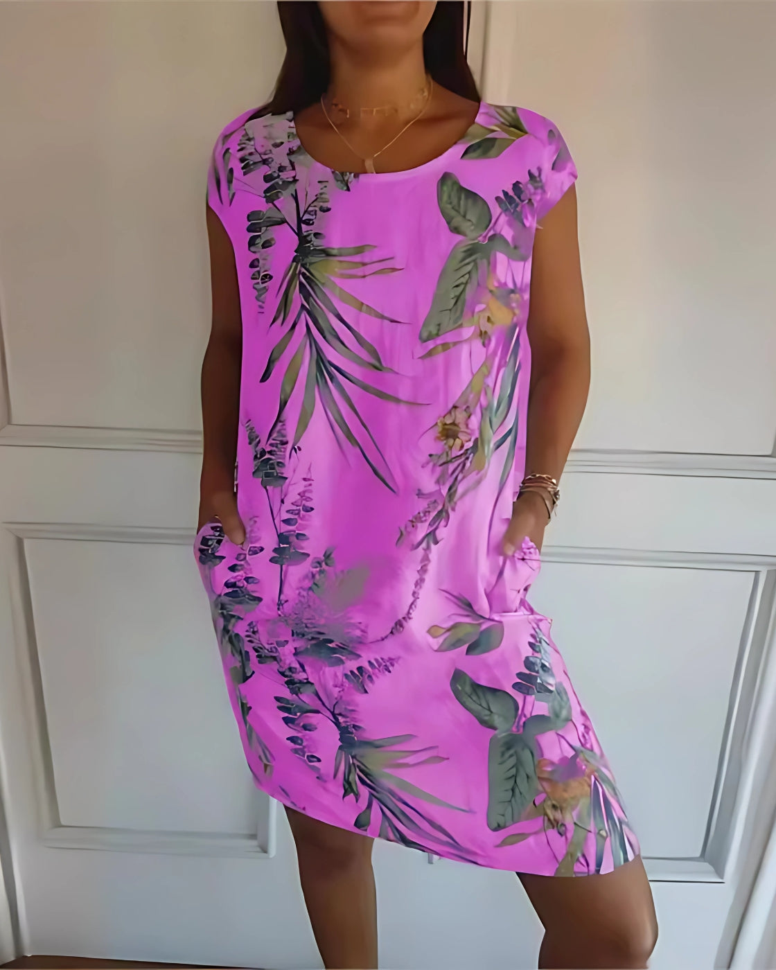 Vestido Violet - Linho Premium | Manga Curta - Vintage (Verão 2025)