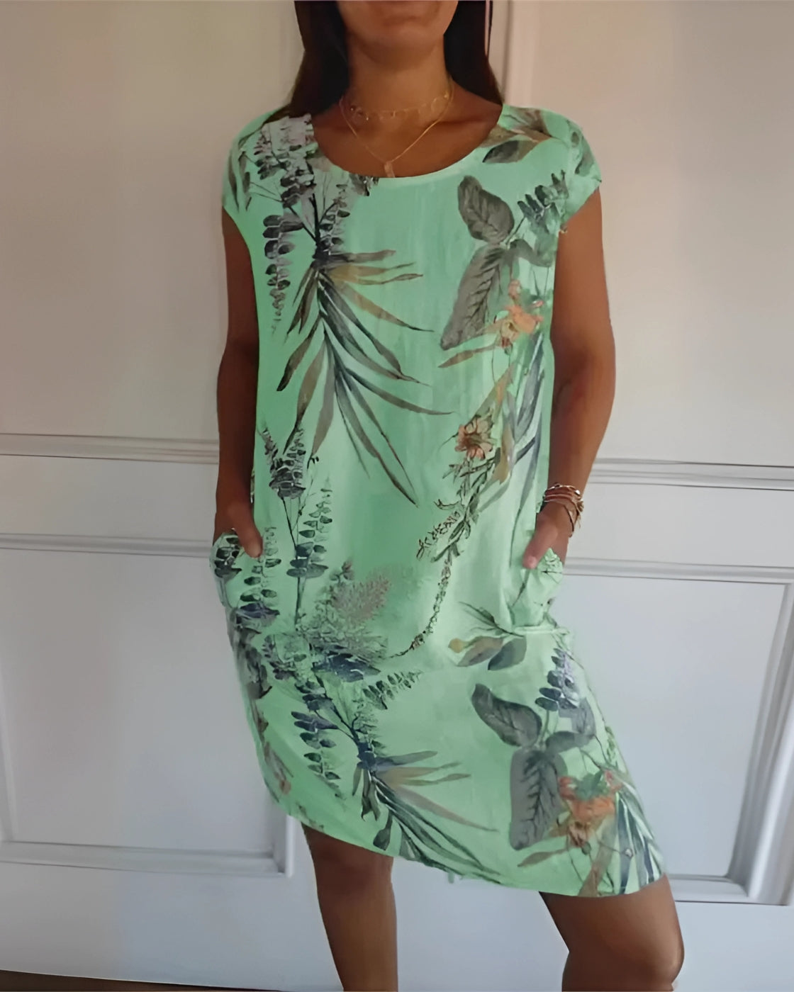 Vestido Violet - Linho Premium | Manga Curta - Vintage (Verão 2025)