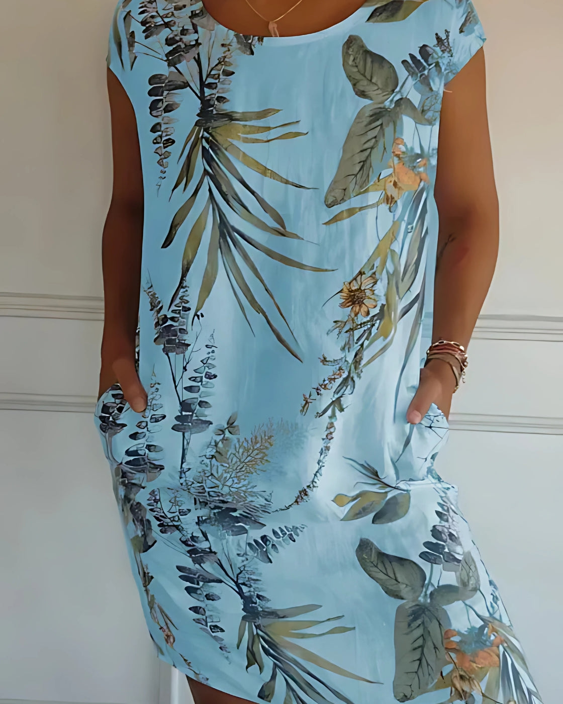 Vestido Violet - Linho Premium | Manga Curta - Vintage (Verão 2025)