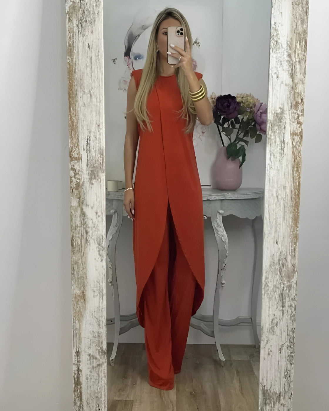 Conjunto Helena | Sem Manga - Linho Premium (Estilo Europeu)