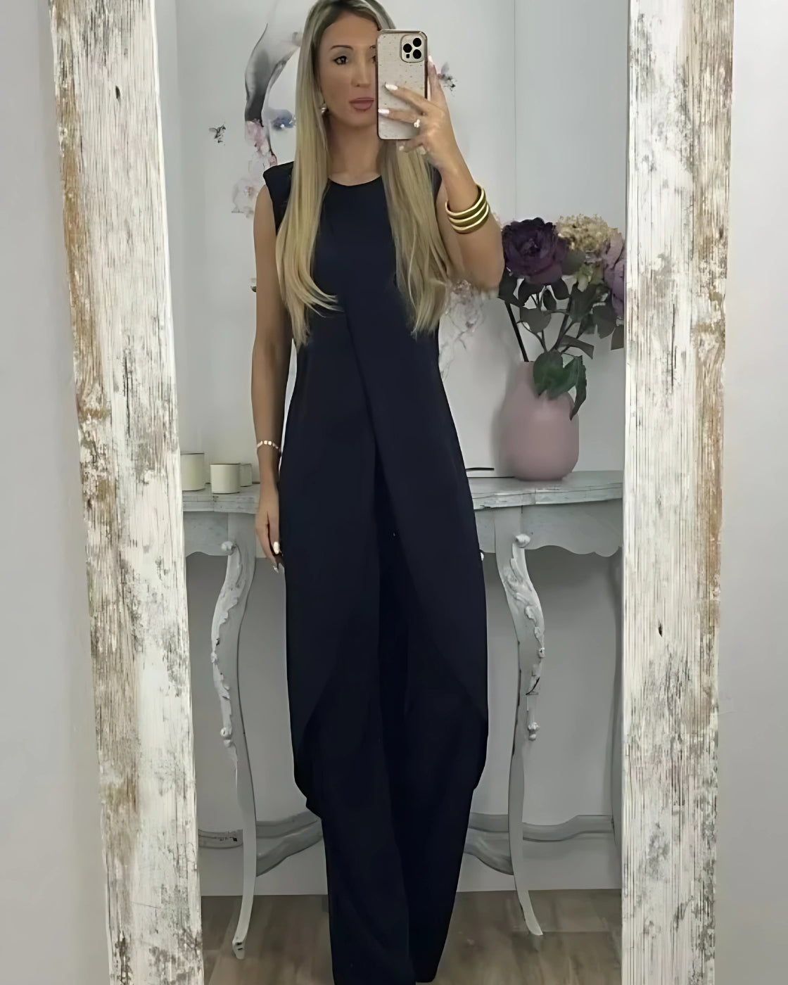 Conjunto Helena | Sem Manga - Linho Premium (Estilo Europeu)