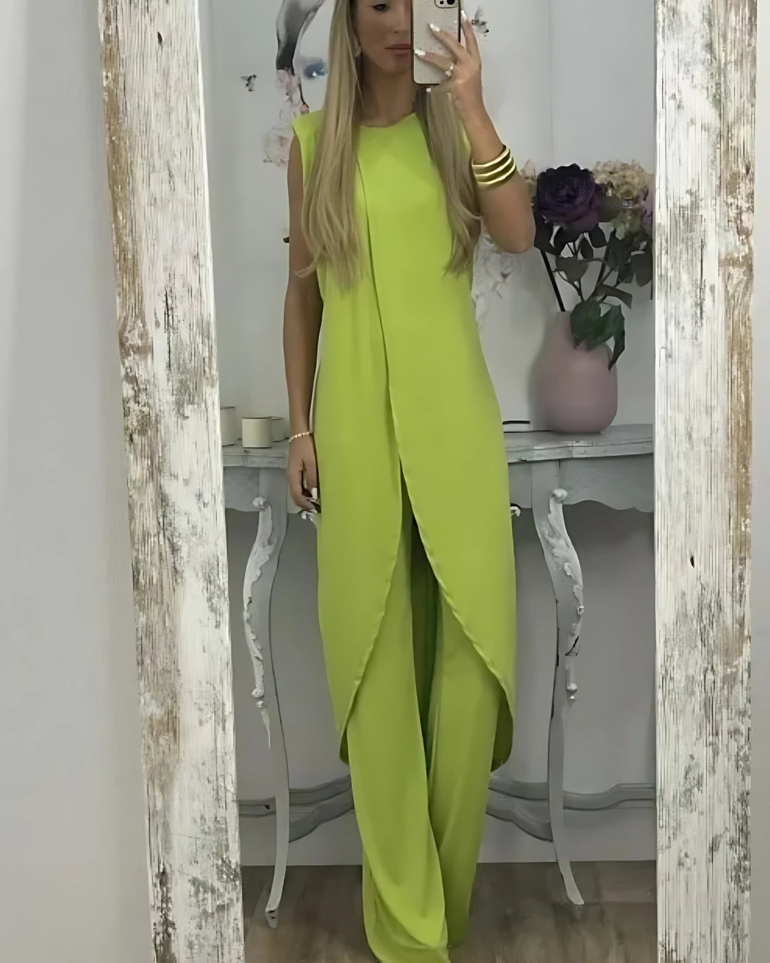 Conjunto Helena | Sem Manga - Linho Premium (Estilo Europeu)