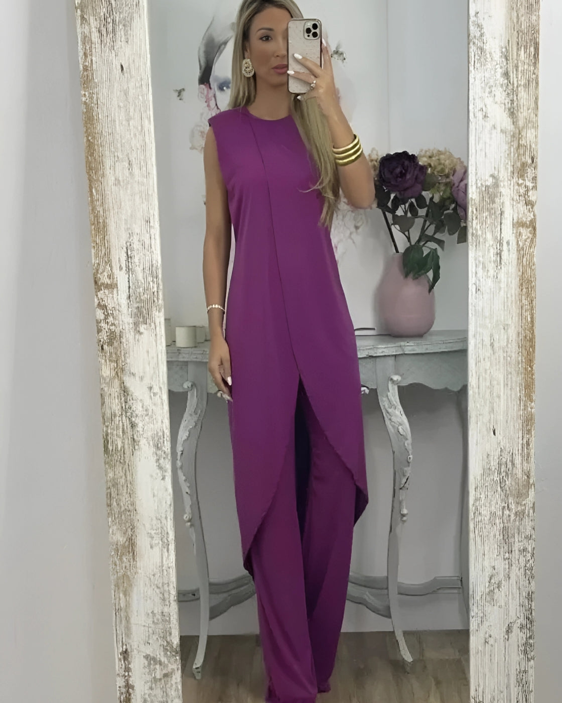 Conjunto Helena | Sem Manga - Linho Premium (Estilo Europeu)