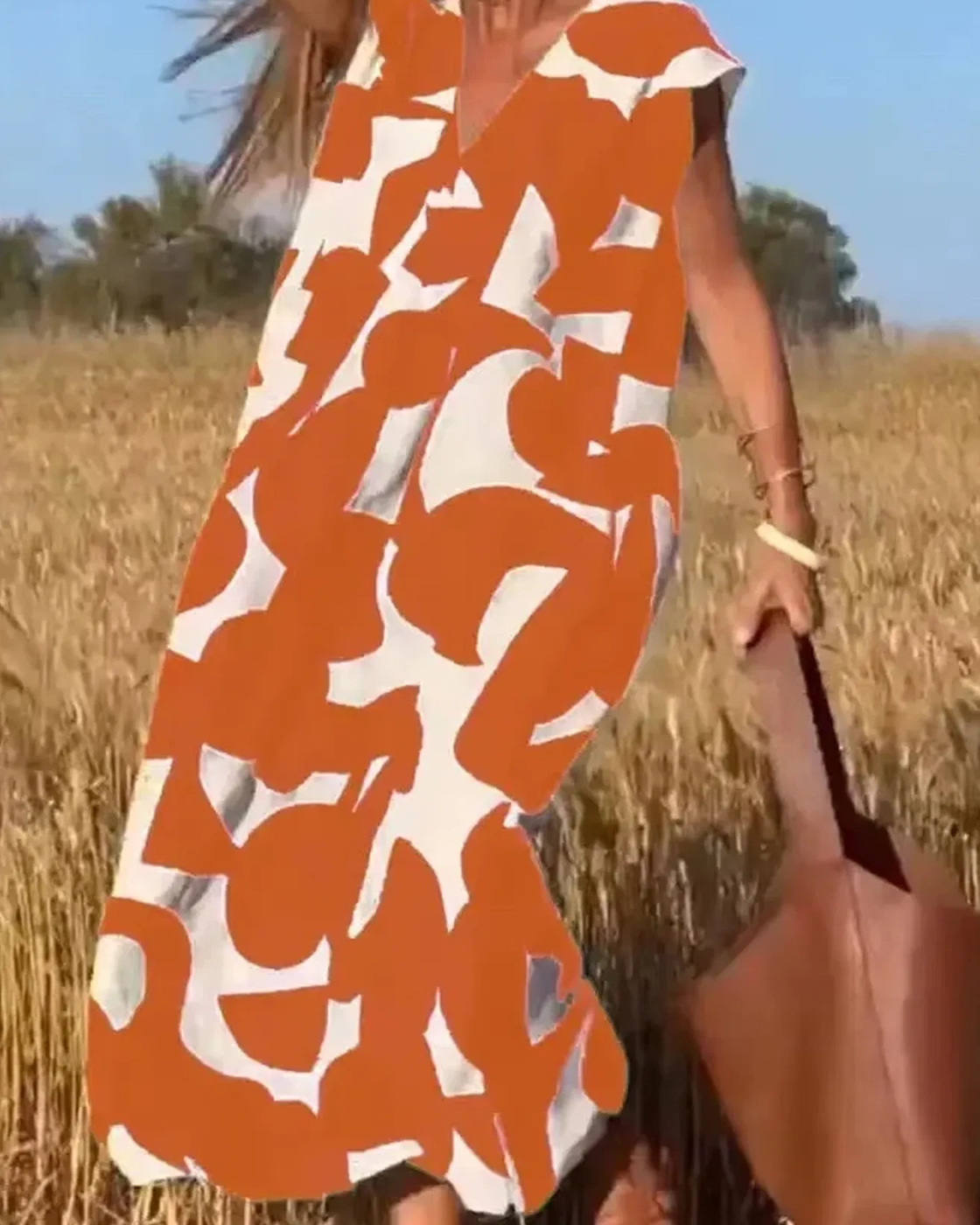 Vestido Portinho | Decote em V - Fresco e Soltinho (Estilo Europeu)