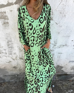 Vestido Pérola - Decote em V | Super Leve e Solto - Vintage (Primavera 2025)